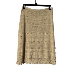 Bohemian Crochet Midi Skirt Size 8 Festival Coquette Kawaii Coquette Coachella